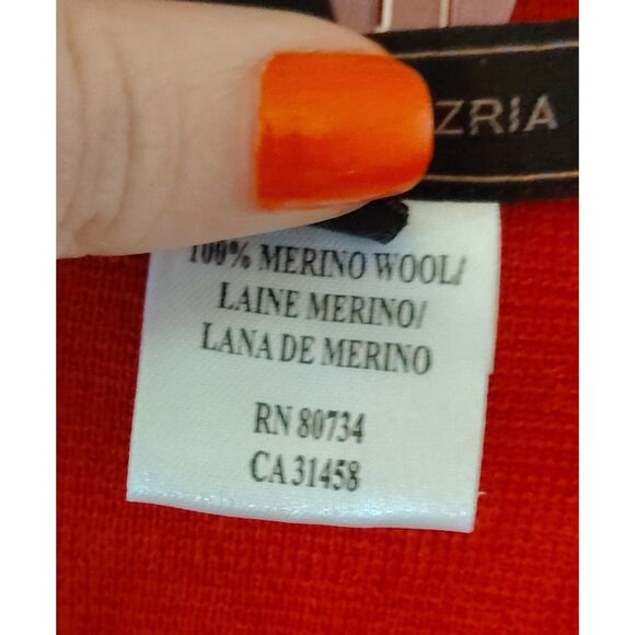 BCBG MAXAZRIA 100% Merino Wool Sweater Size Small Red Fall Winter RN80734 - Picture 4 of 5